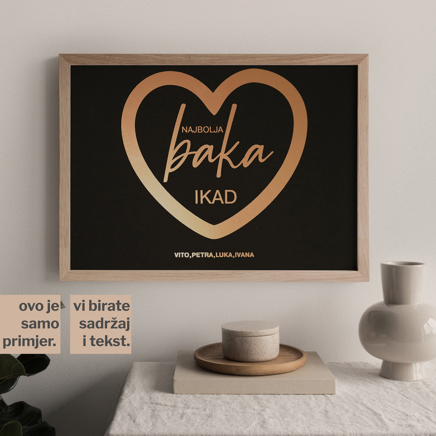 najbolja baka ikad personalizirani print sa srcem i metalnom folijom