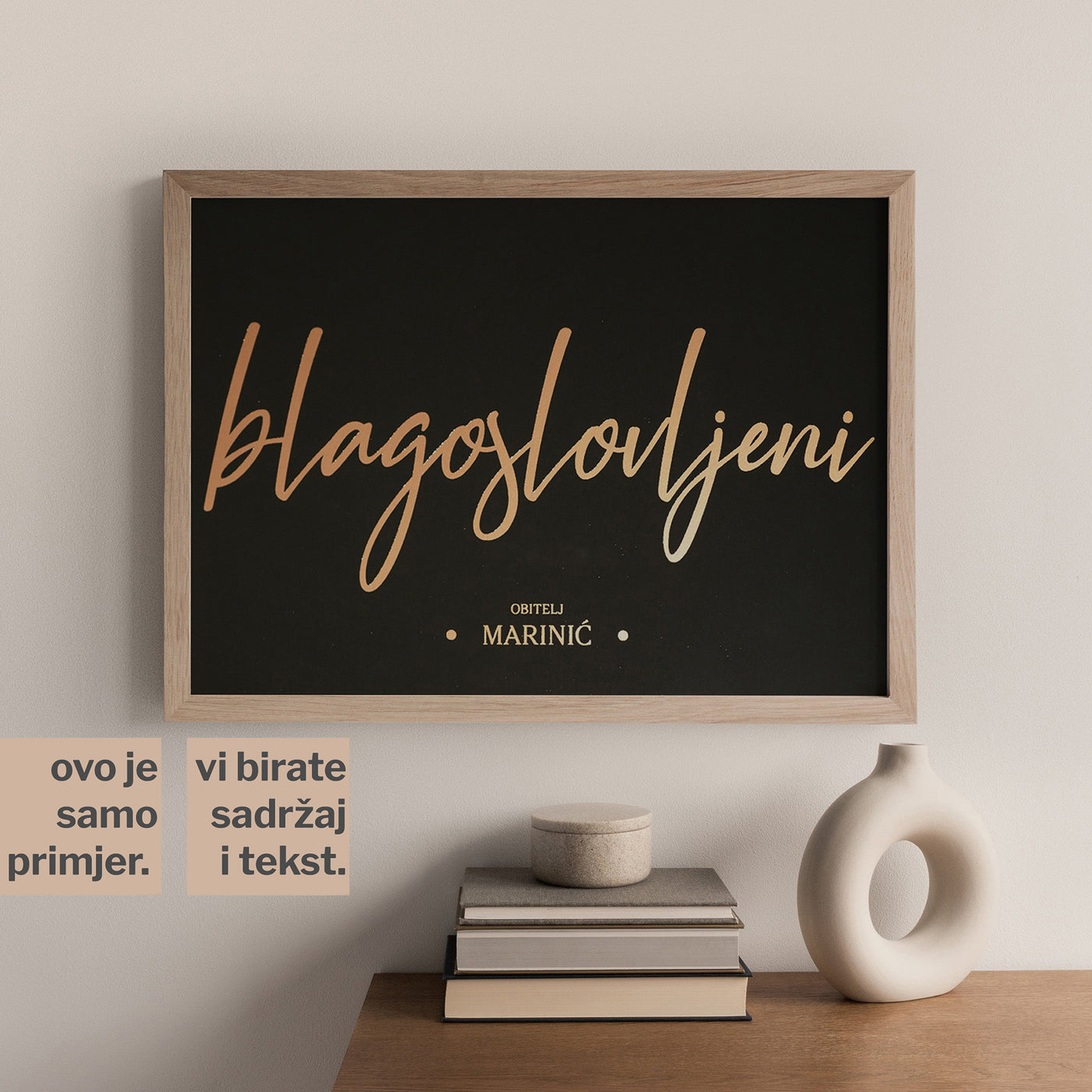 blagoslovljeni personalizirani print s metalnom folijom za obitelji