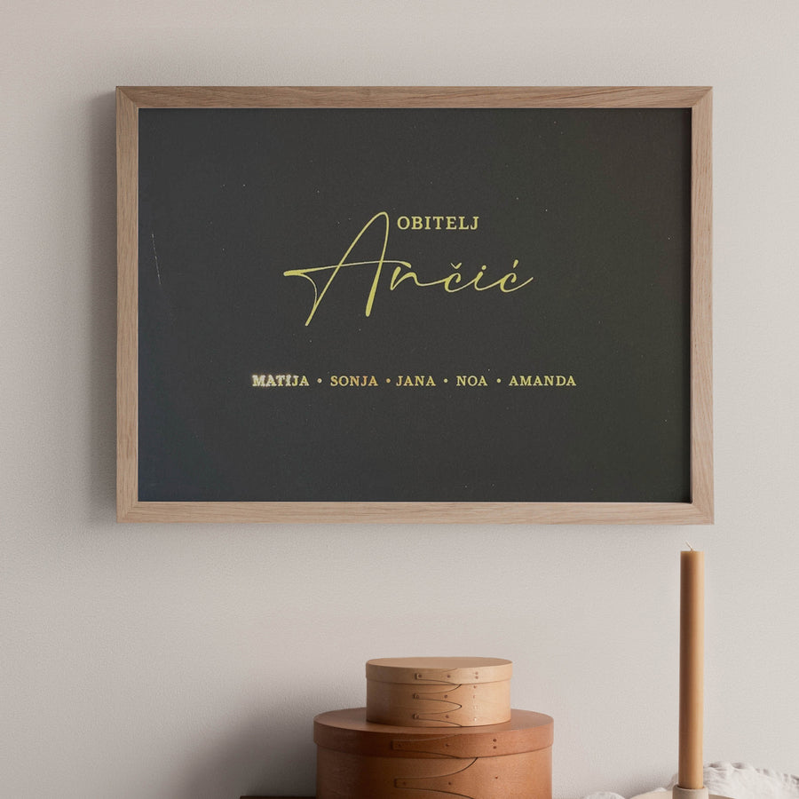 obiteljski personalizirani print s metalnom folijom