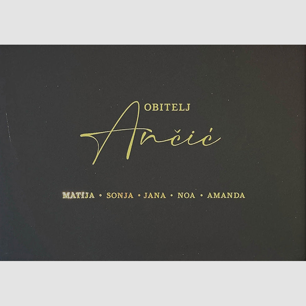 obiteljski personalizirani print s metalnom folijom