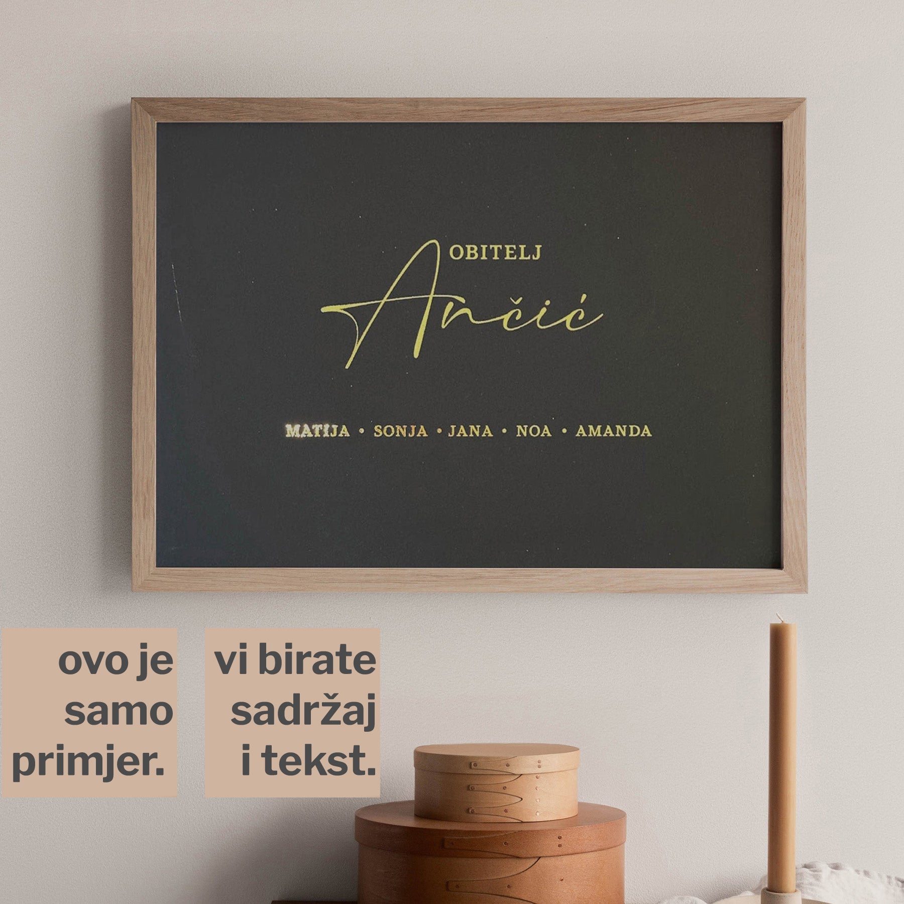 obiteljski personalizirani print s metalnom folijom