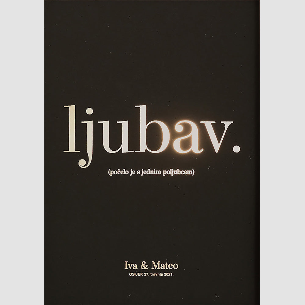 ljubav. personalizirani print za parove s metalnom folijom