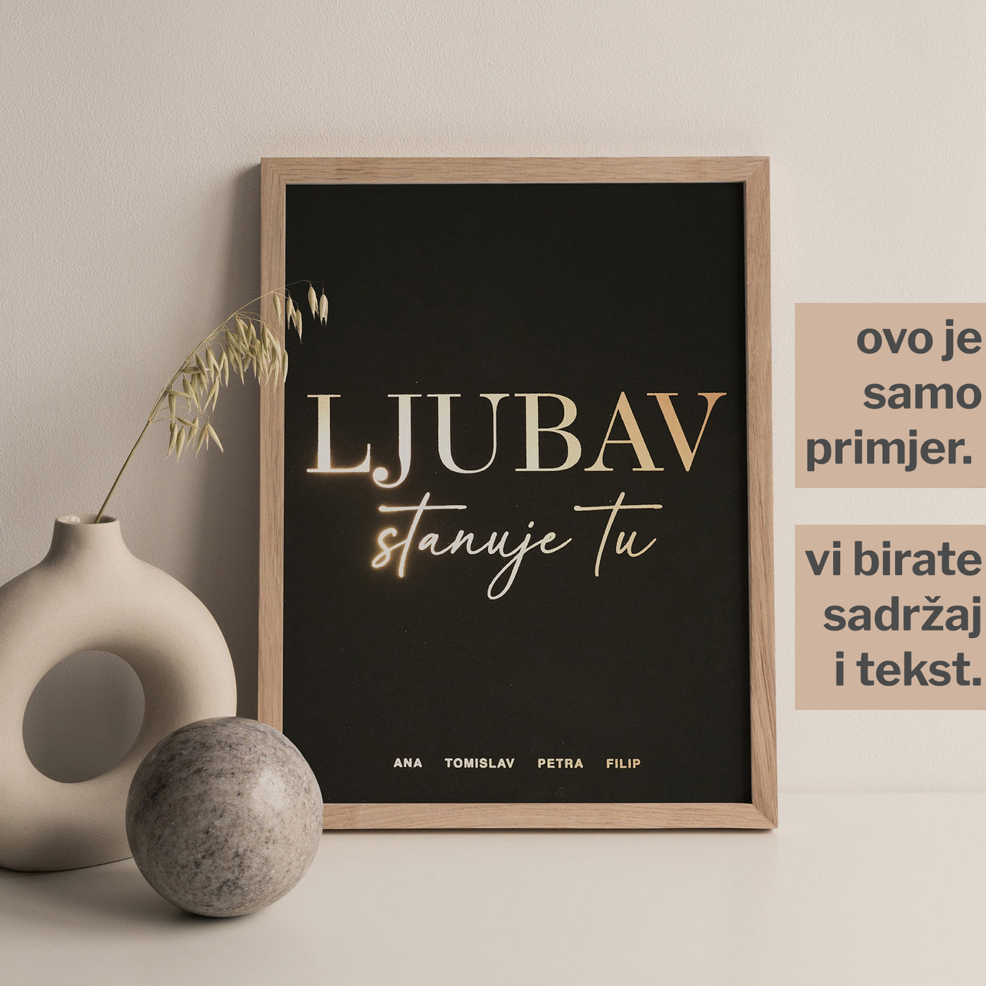 ljubav. personalizirani print za parove s metalnom folijom