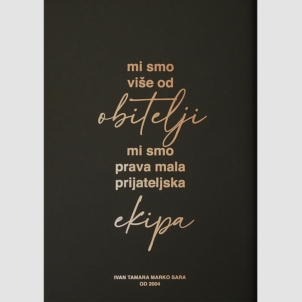 obiteljska poruka personalizirani print s metalnom folijom