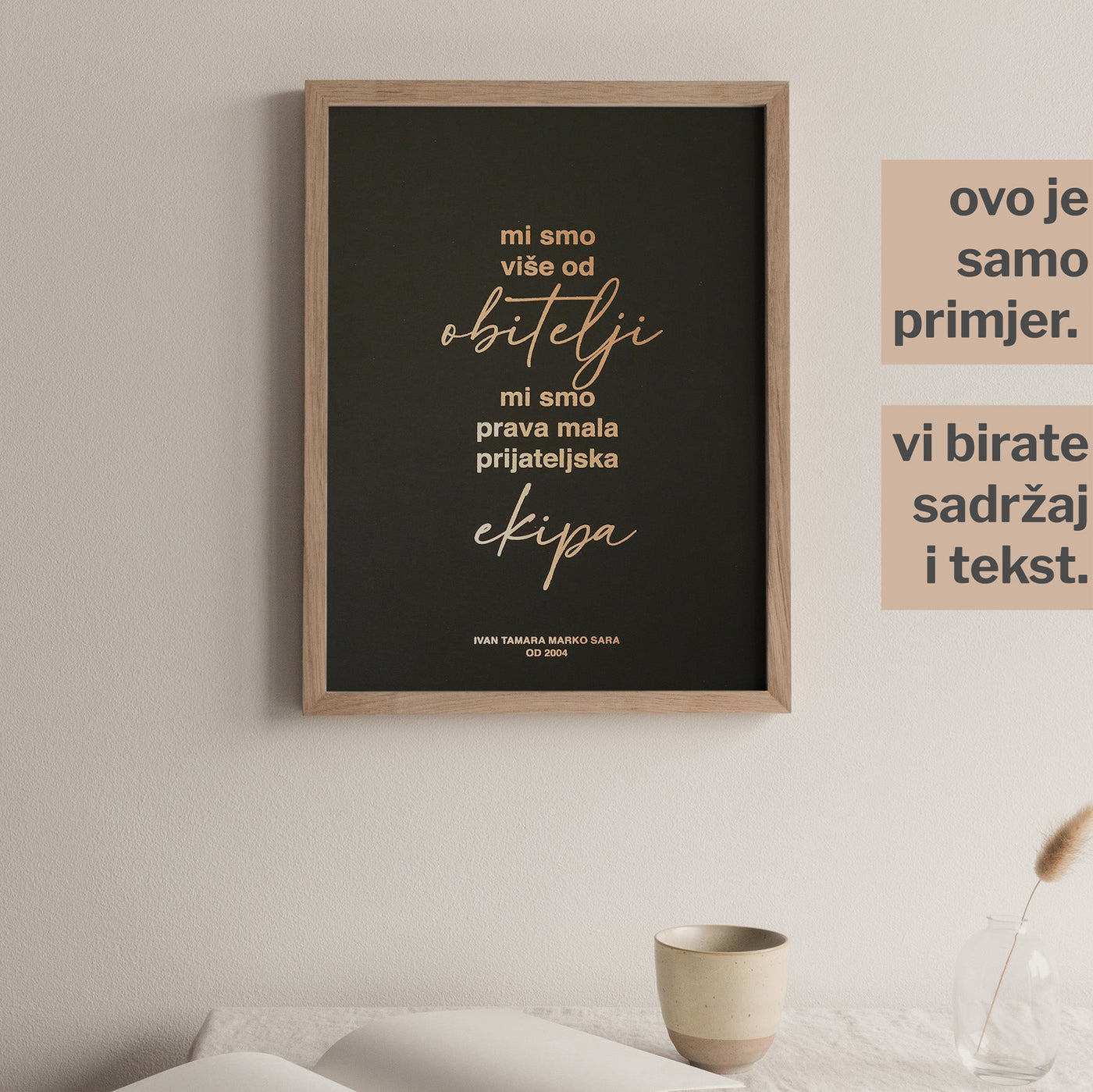 obiteljska poruka personalizirani print s metalnom folijom