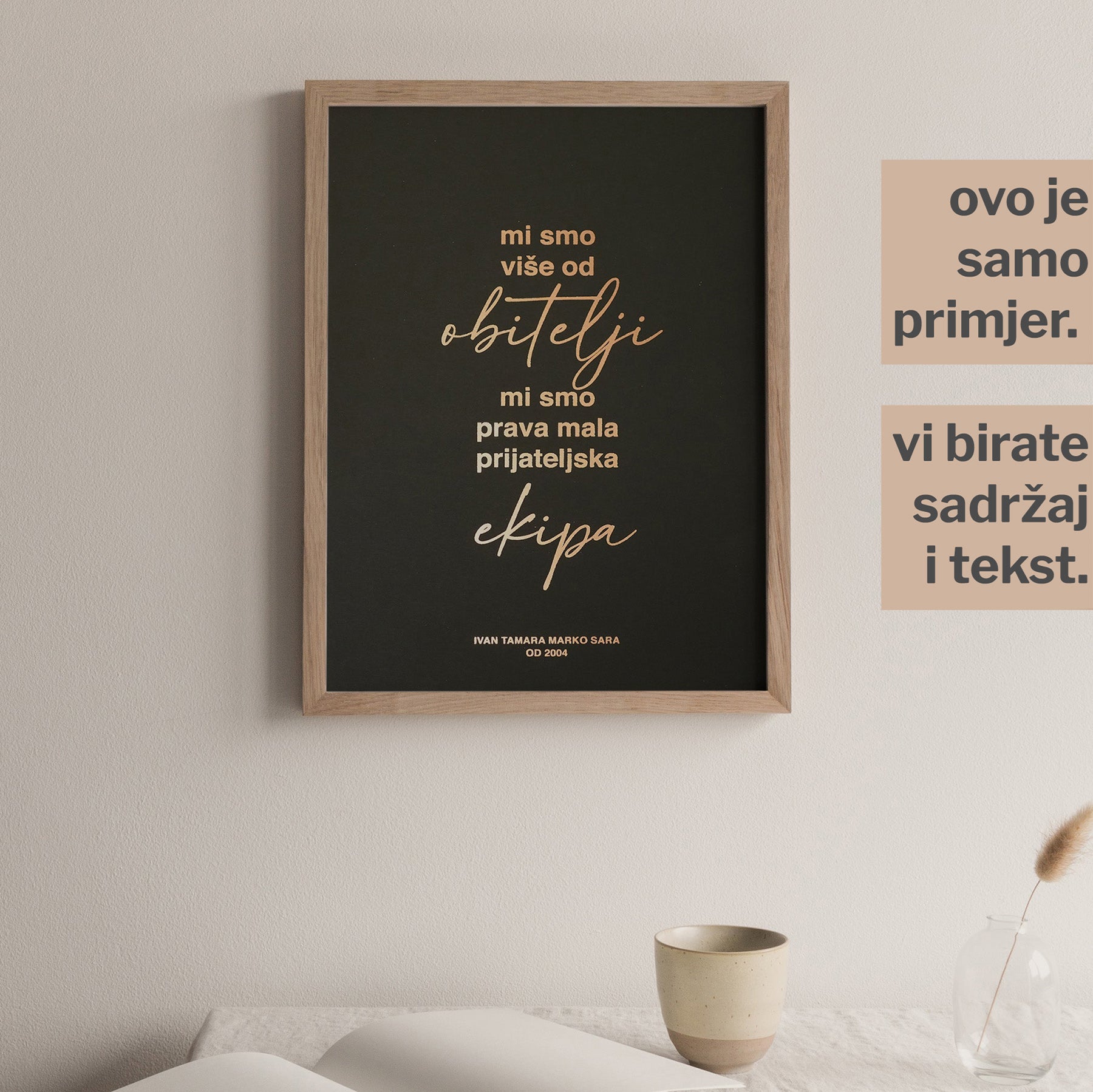 obiteljska poruka personalizirani print s metalnom folijom