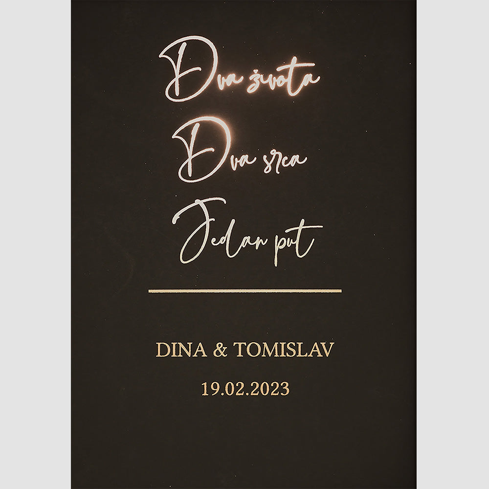 dva života dva srca jedan put personalizirani print s metalnom folijom