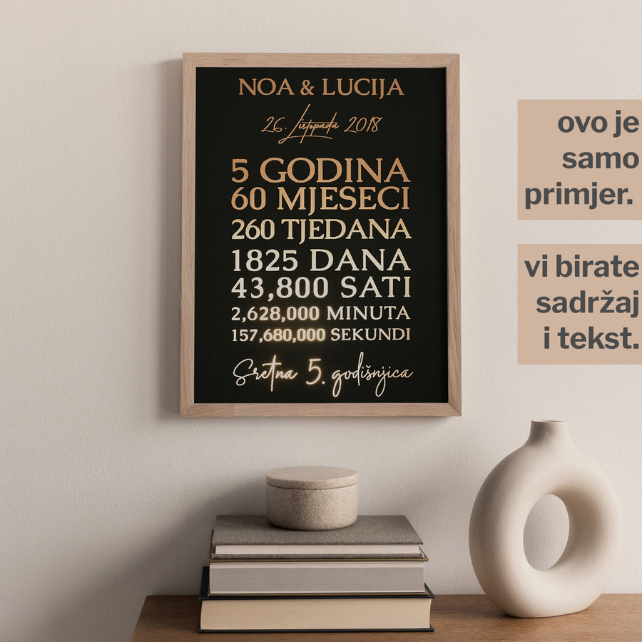 personalizirani poklon za 5. godišnjicu s metalnom folijom