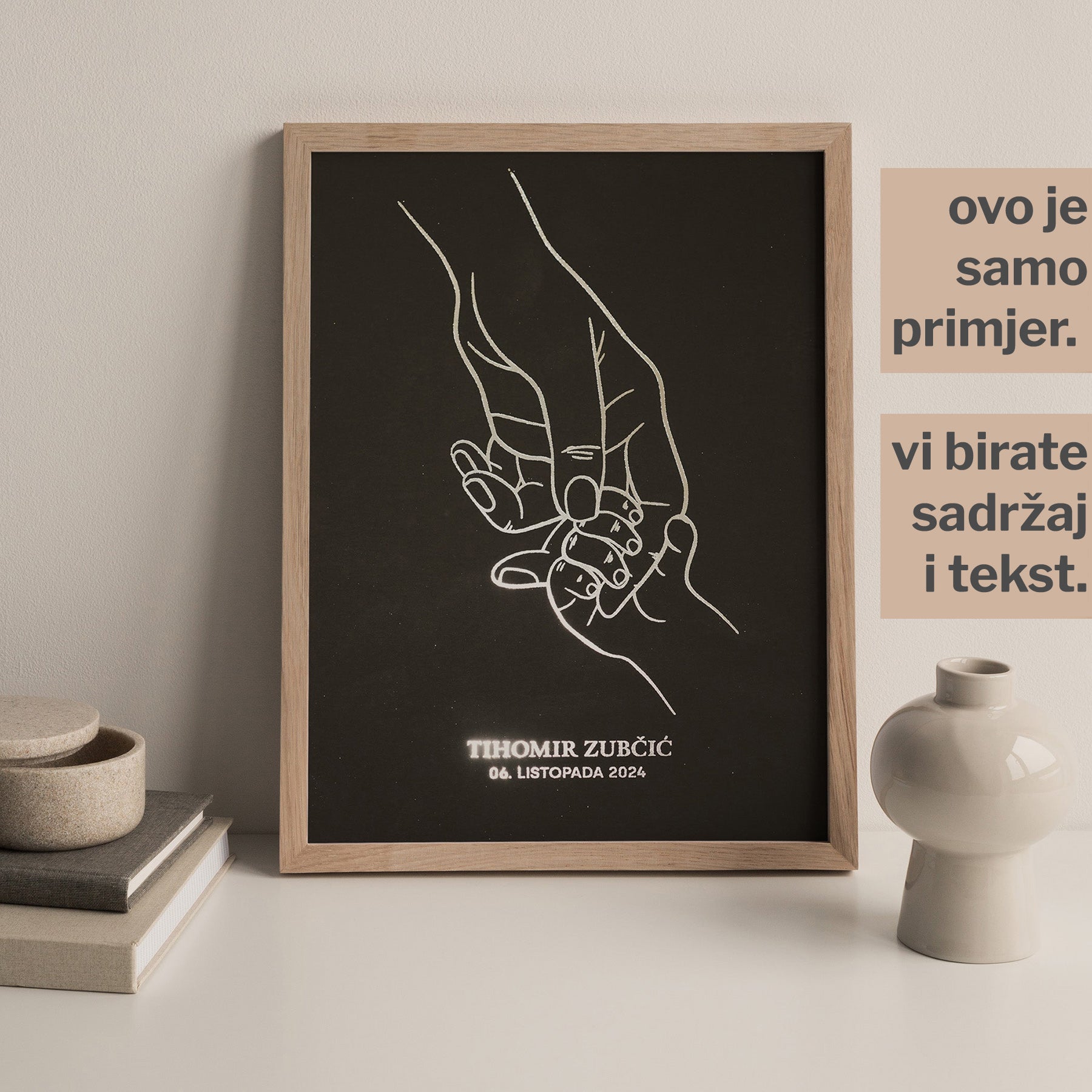 personalizirani print za novu bebu s metalnom folijom