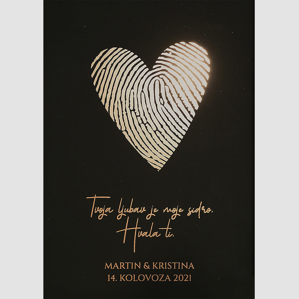 otisak prsta personalizirani print s metalnom folijom