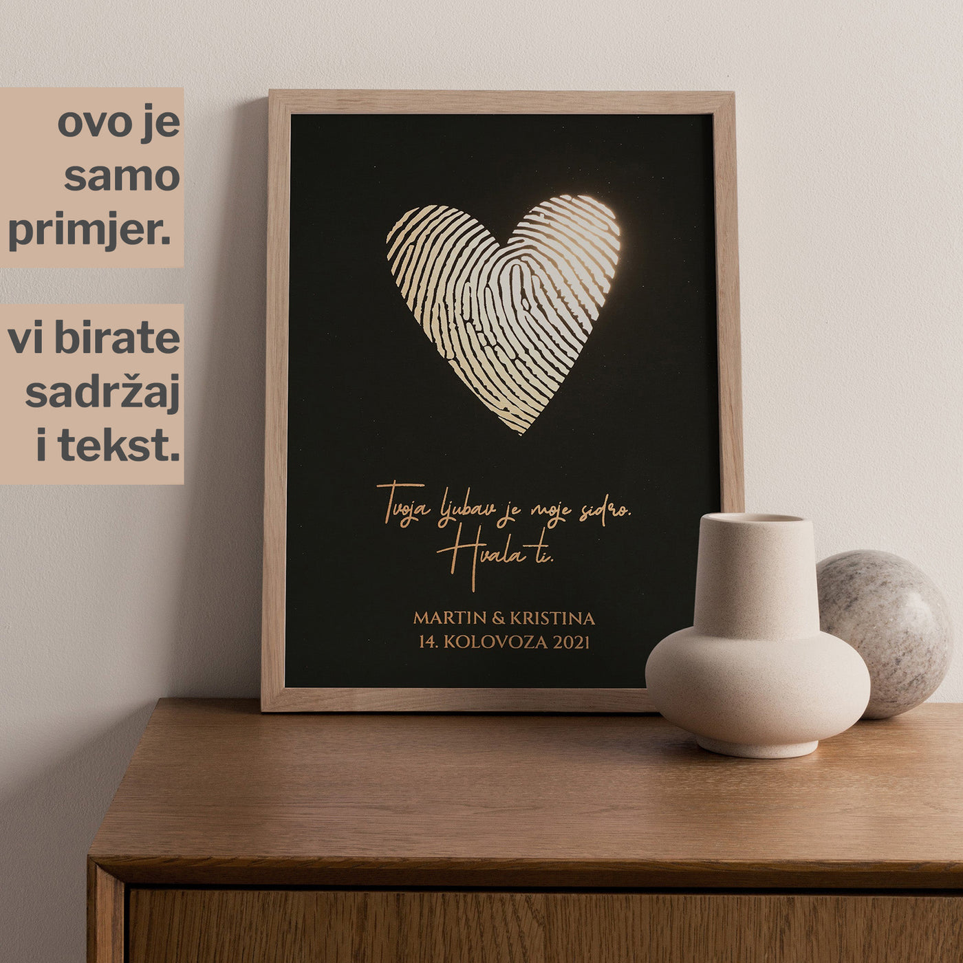 otisak prsta personalizirani print s metalnom folijom