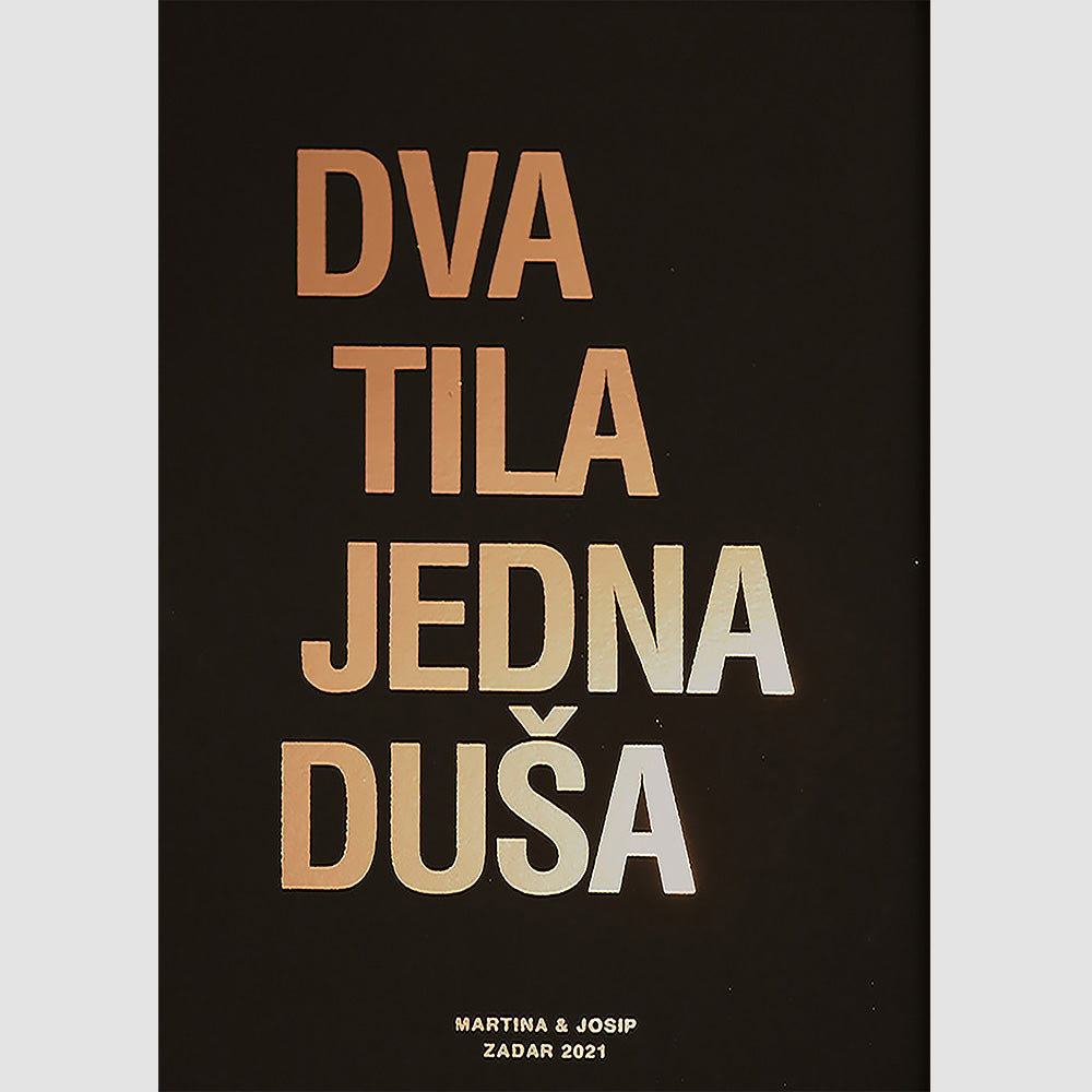 dva tila jedna duša personalizirani print za parove s metalnom folijom