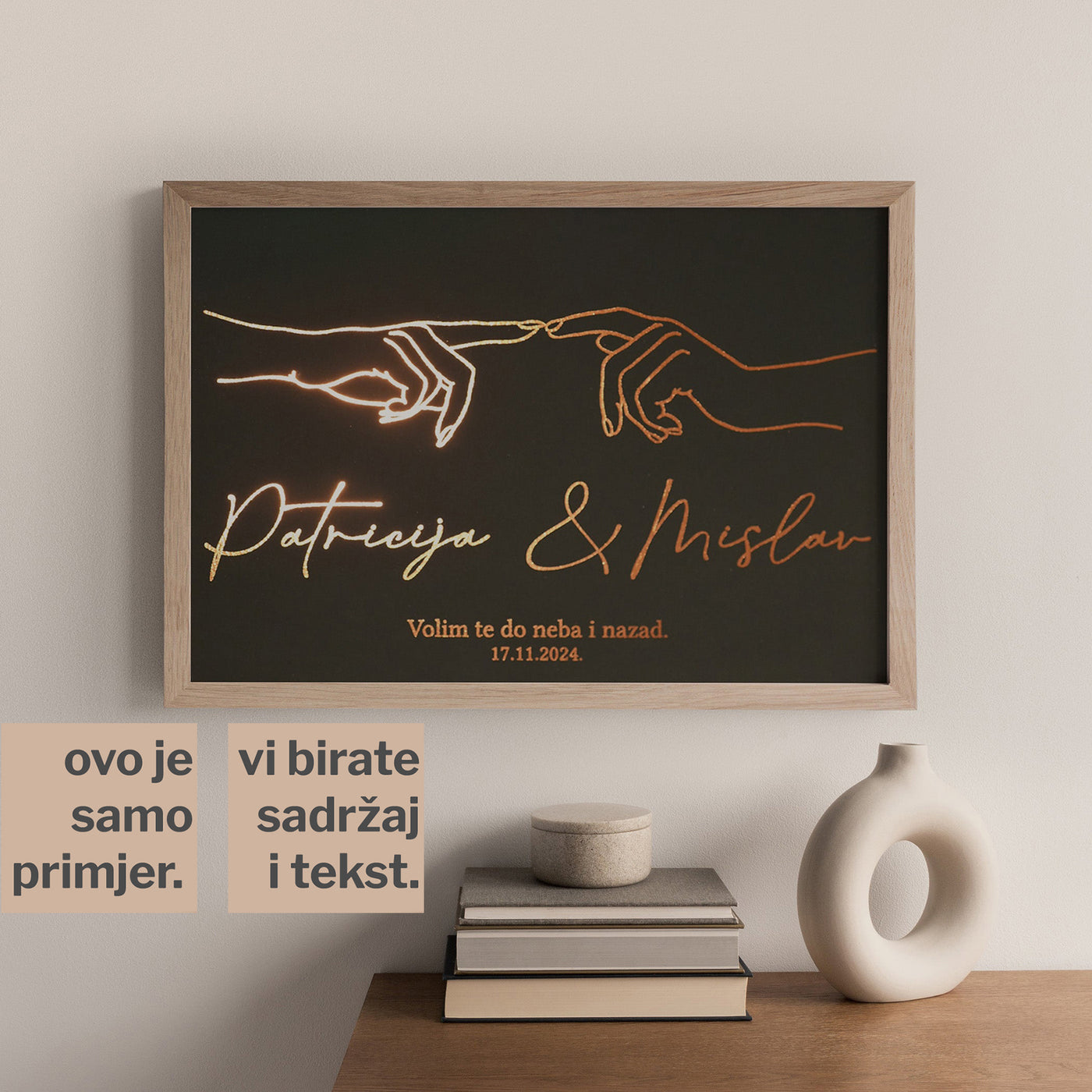obris ruku para print s metalnom folijom