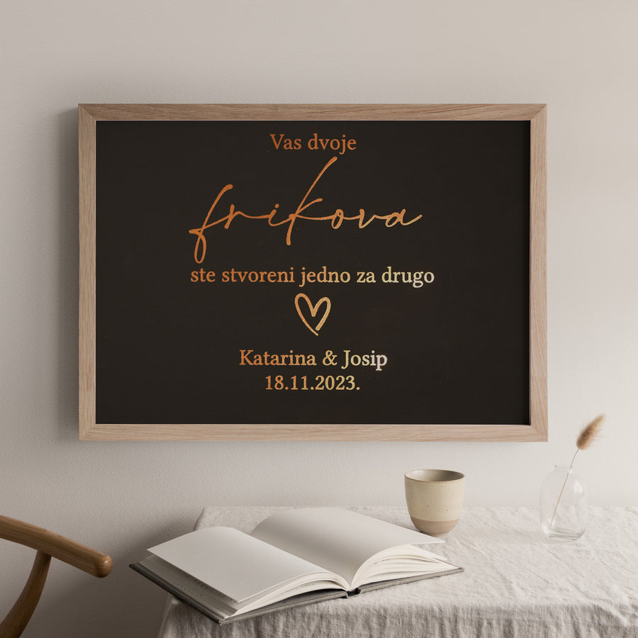 frikovi personalizirani pokloni za parove s metalnom folijom