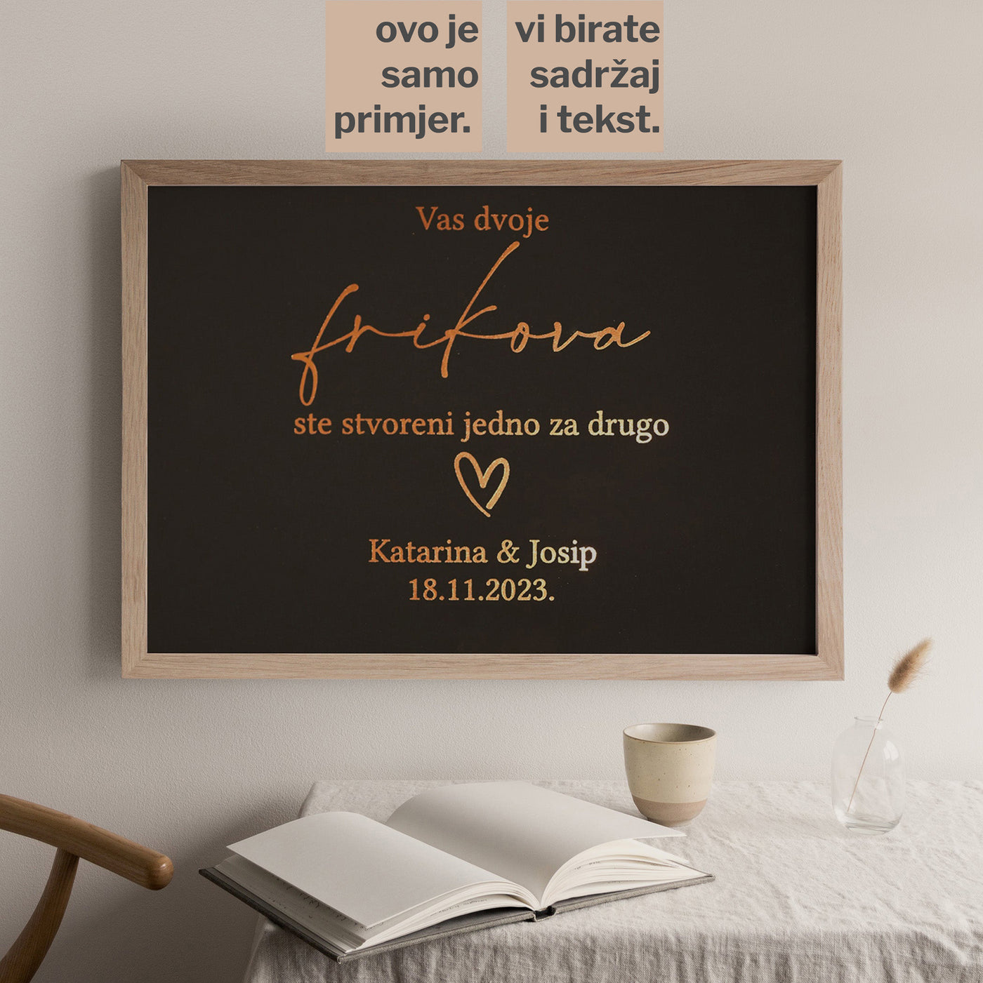 frikovi personalizirani pokloni za parove s metalnom folijom