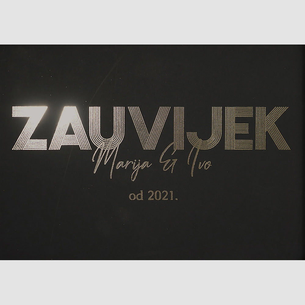 zauvijek personalizirani print za obitelji i parove s metalnom folijom