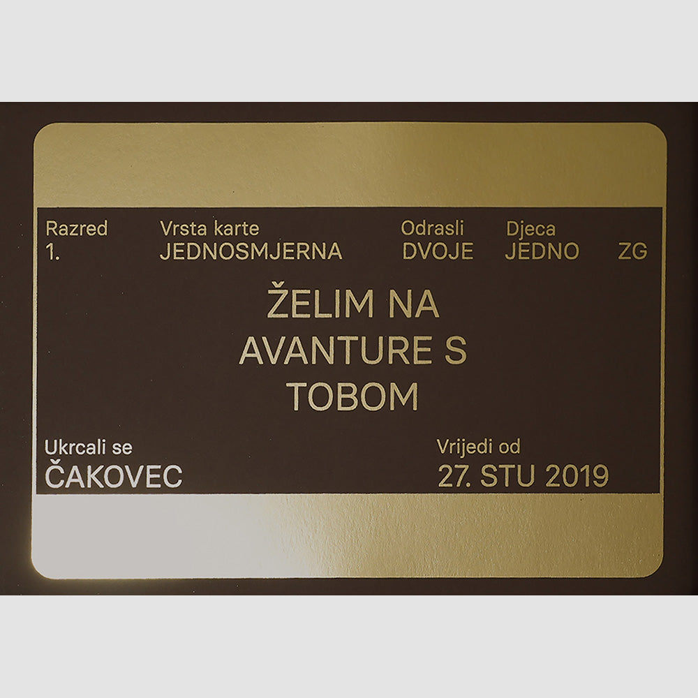 personalizirana karta za putovanje za obitelji i parove s metalnom folijom