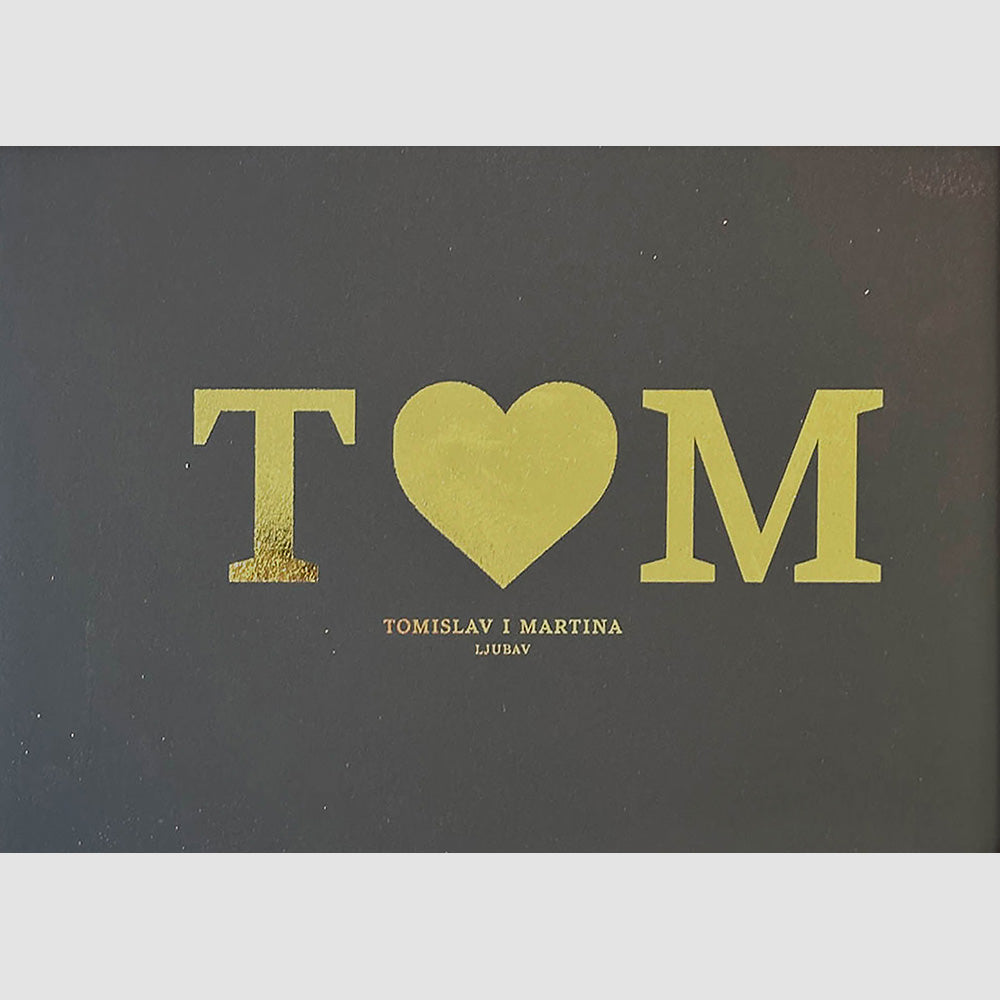 inicijali para personalizirani print s metalnom folijom