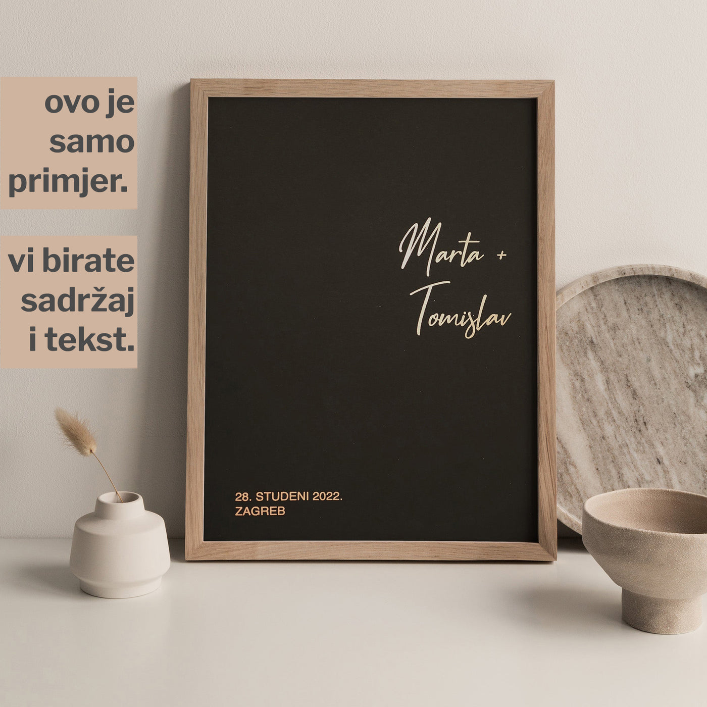 personalizirani print za parove s metalnom folijom