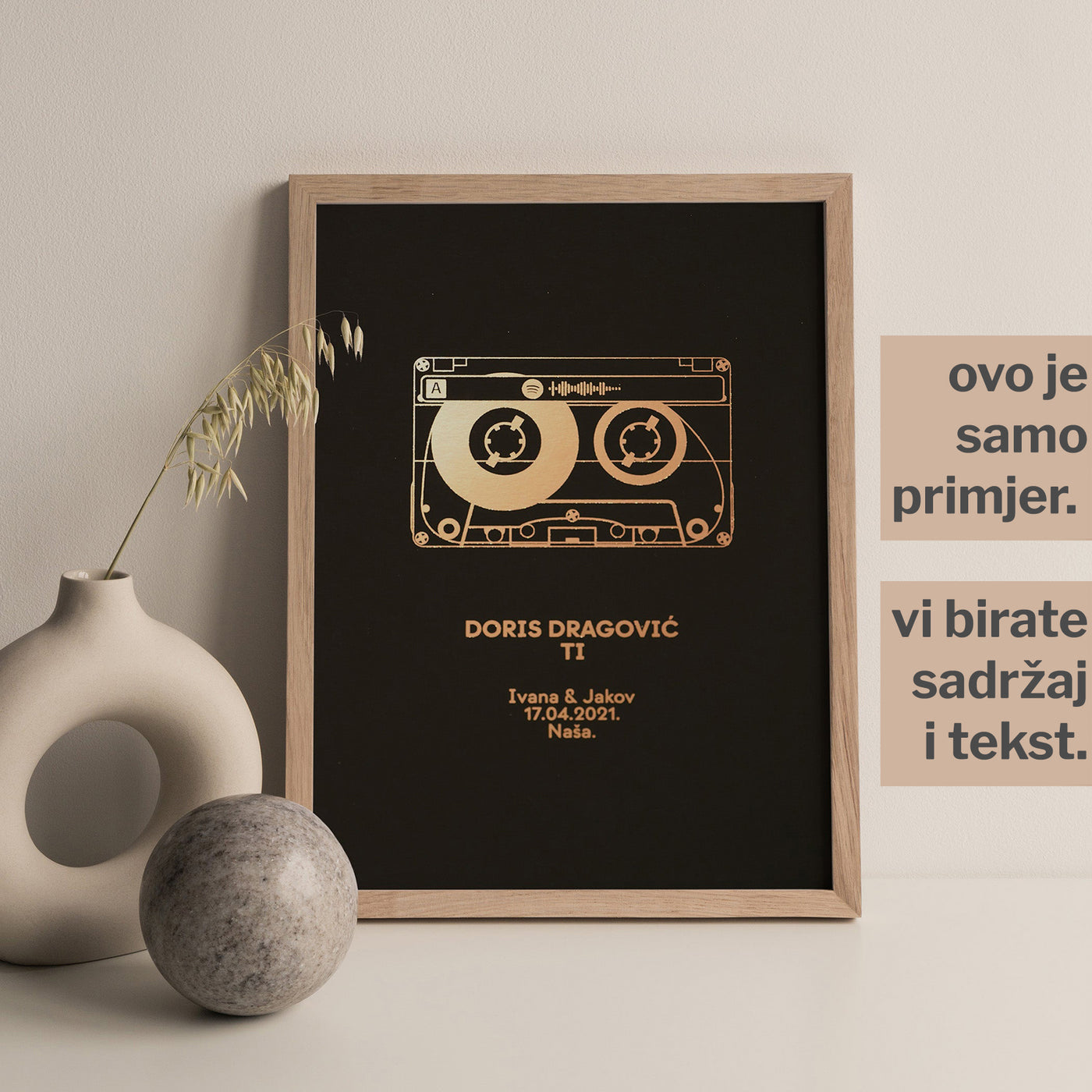 personalizirana pjesma u obliku kazete s metalnom folijom