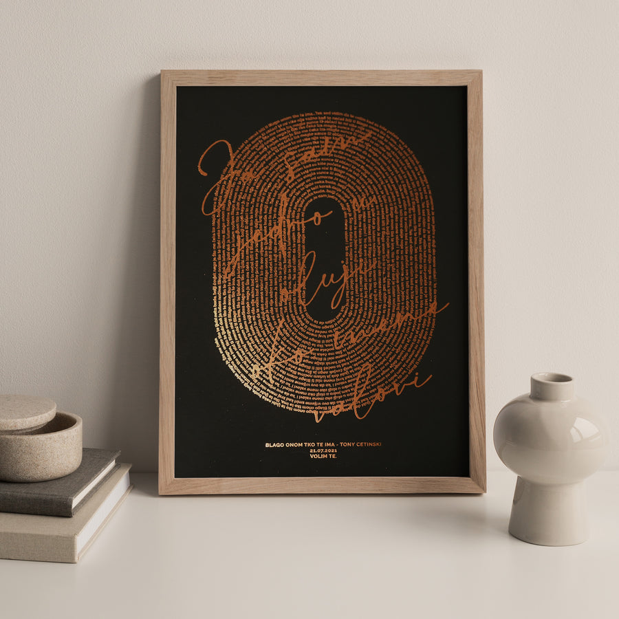 personalizirana pjesma ili citat s metalnom folijom