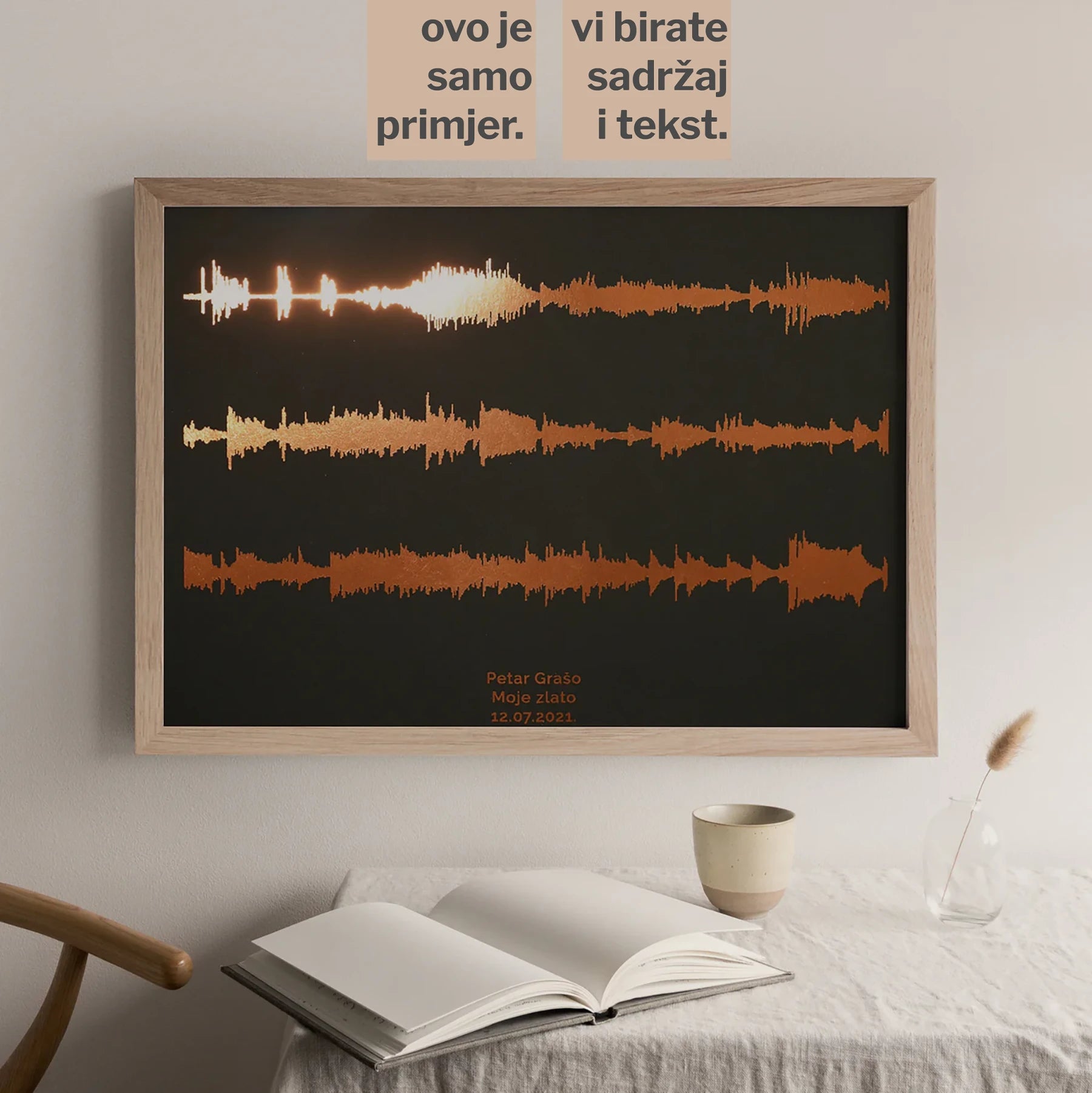 zvučni val u tri dijela print s metalnom folijom