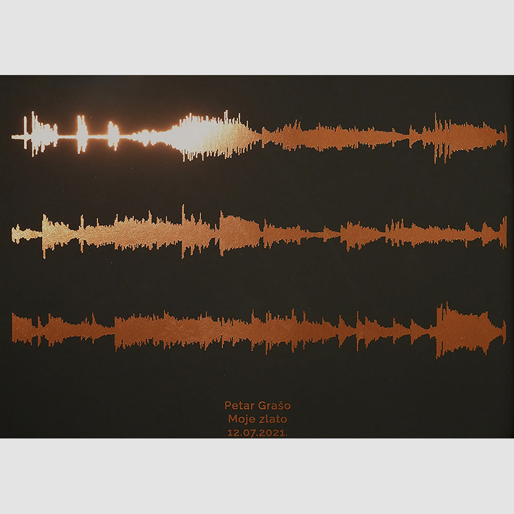 zvučni val u tri dijela print s metalnom folijom