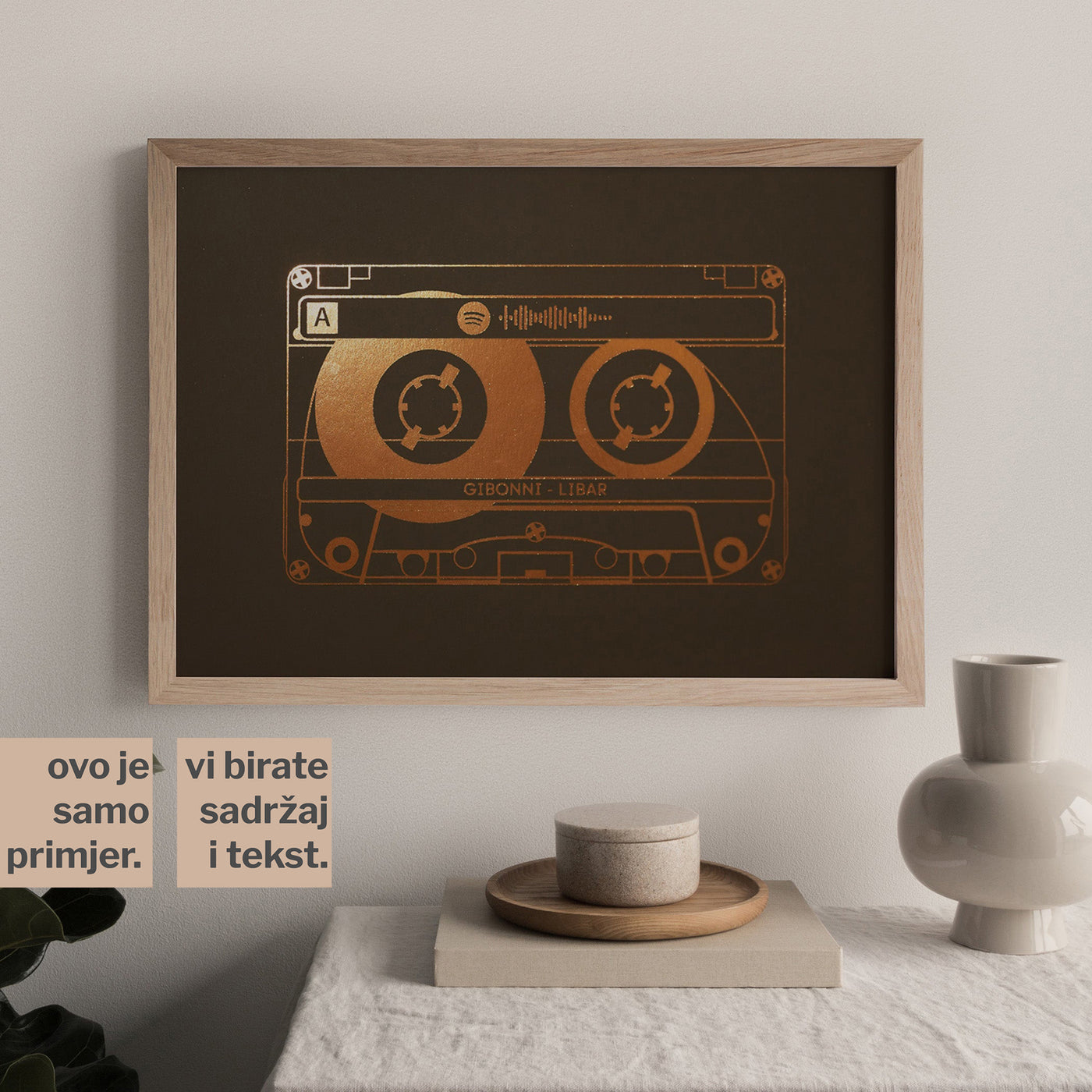 print omeljene pjesme u obliku kazete s metalnom folijom