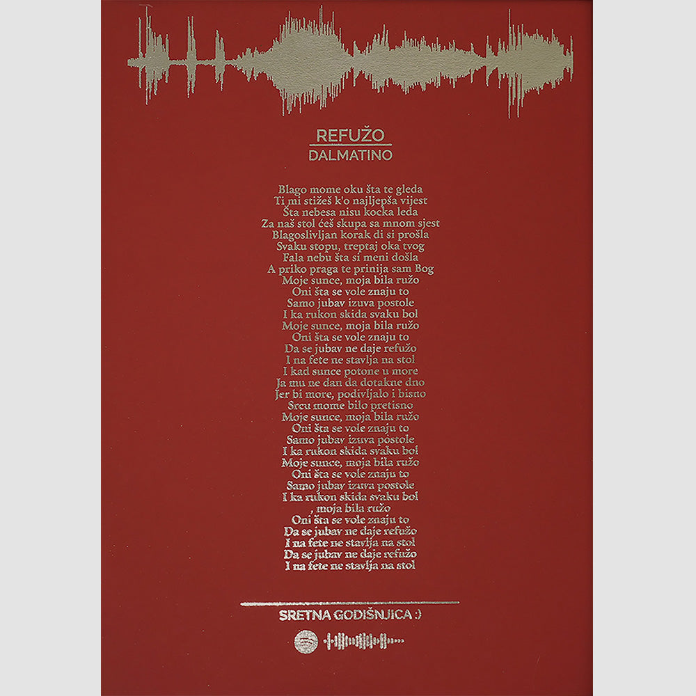 personalizirana pjesma sa zvučnim valom i metalnom folijom