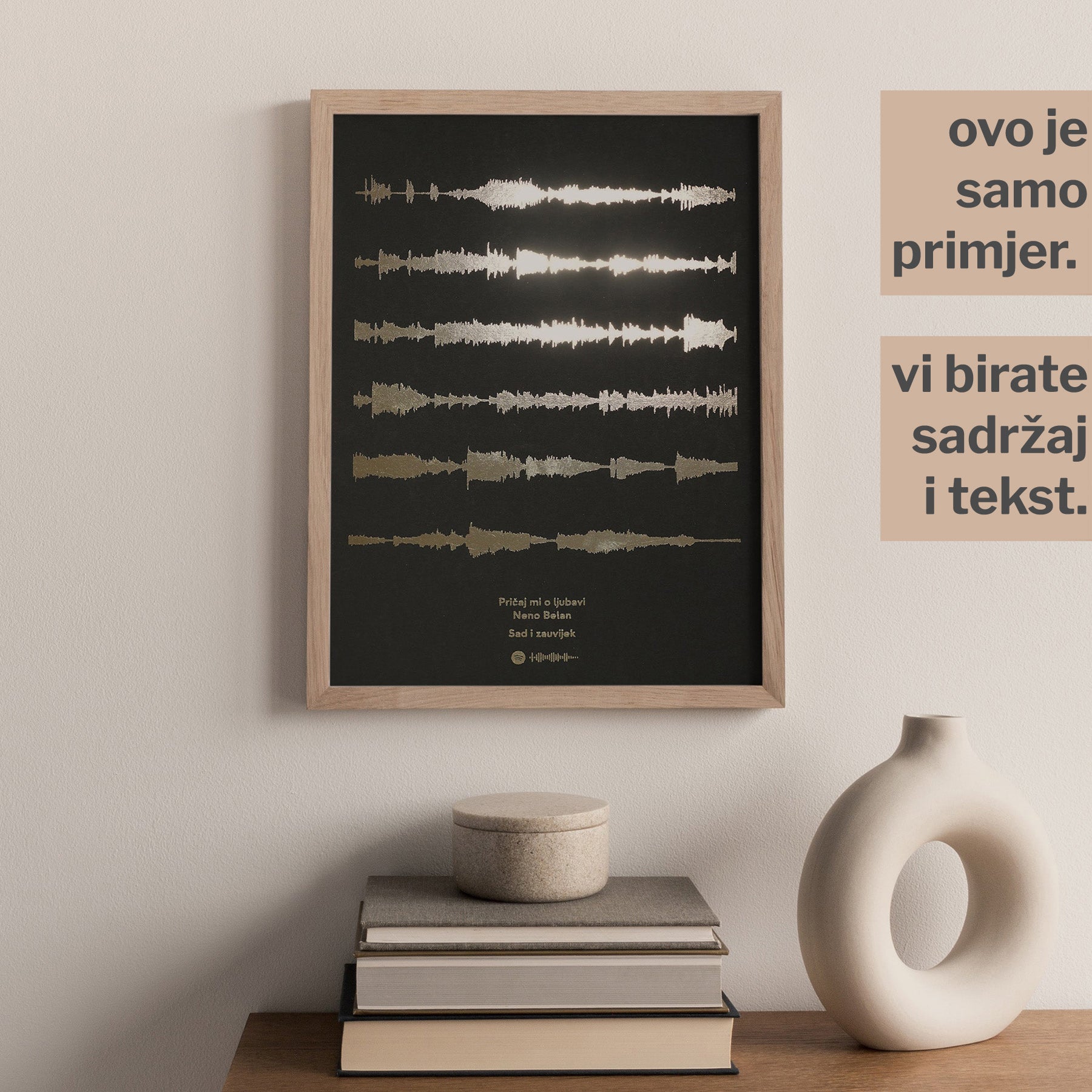 omiljena pjesma u obliku zvučnog vala s metalnom folijom