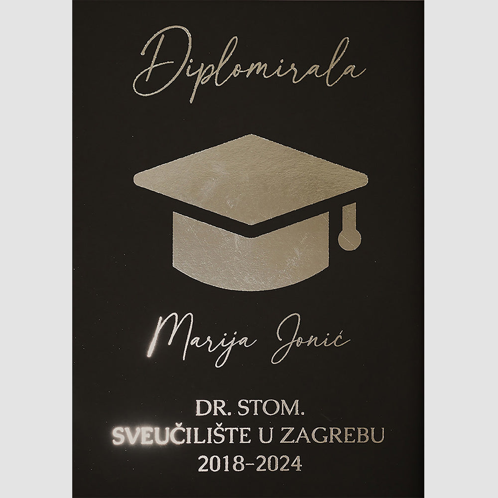 personalizirani poklon za diplomu s metalnom folijom