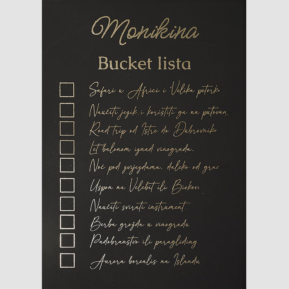 bucket lista personalizirani print s metalnom folijom