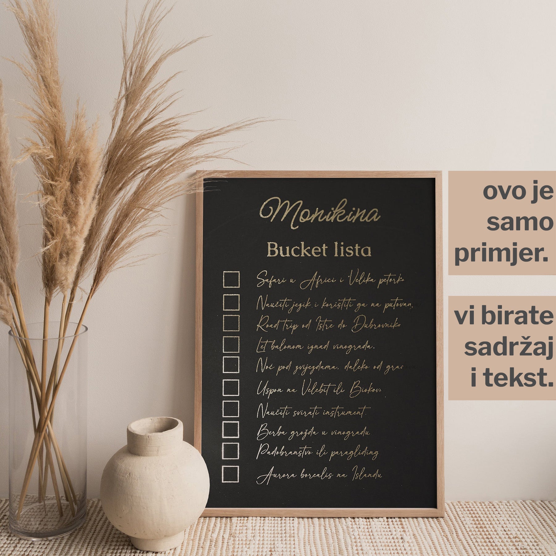 bucket lista personalizirani print s metalnom folijom