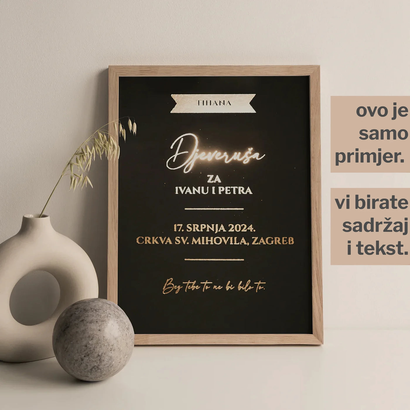 personalizirani print za djeverušu s metalnom folijom