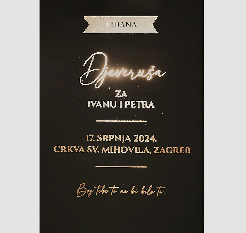 personalizirani print za djeverušu s metalnom folijom