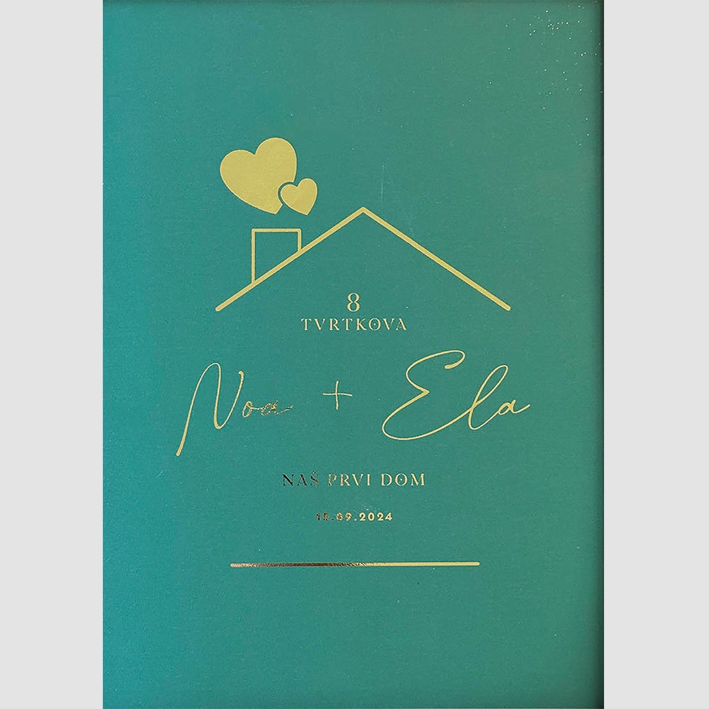 poklon za useljenje s metalnom folijom