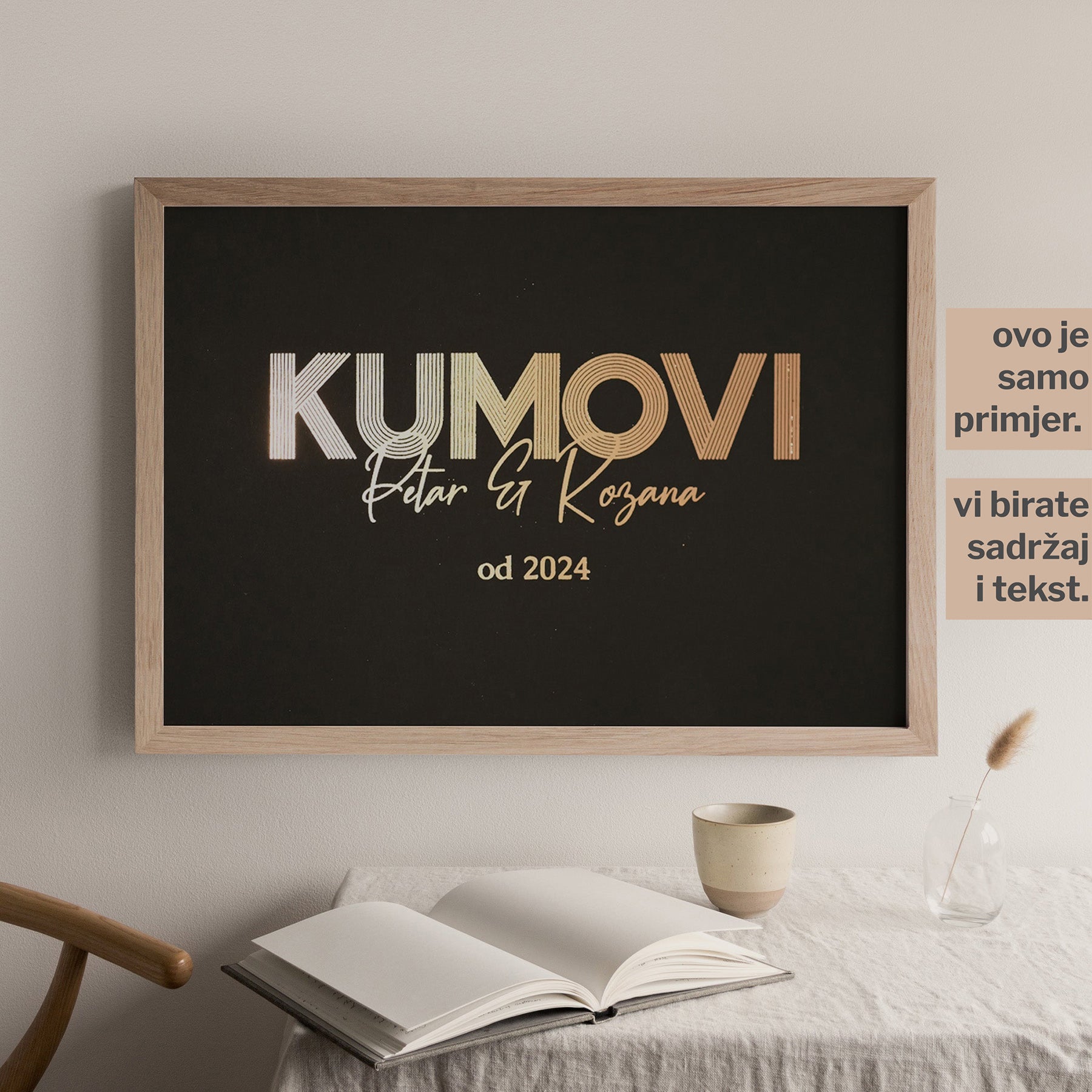 kumovi personalizirani print s metalnom folijom