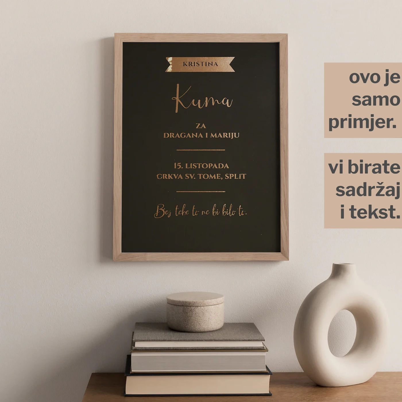 personalizirani print za kumu s metalnom folijom