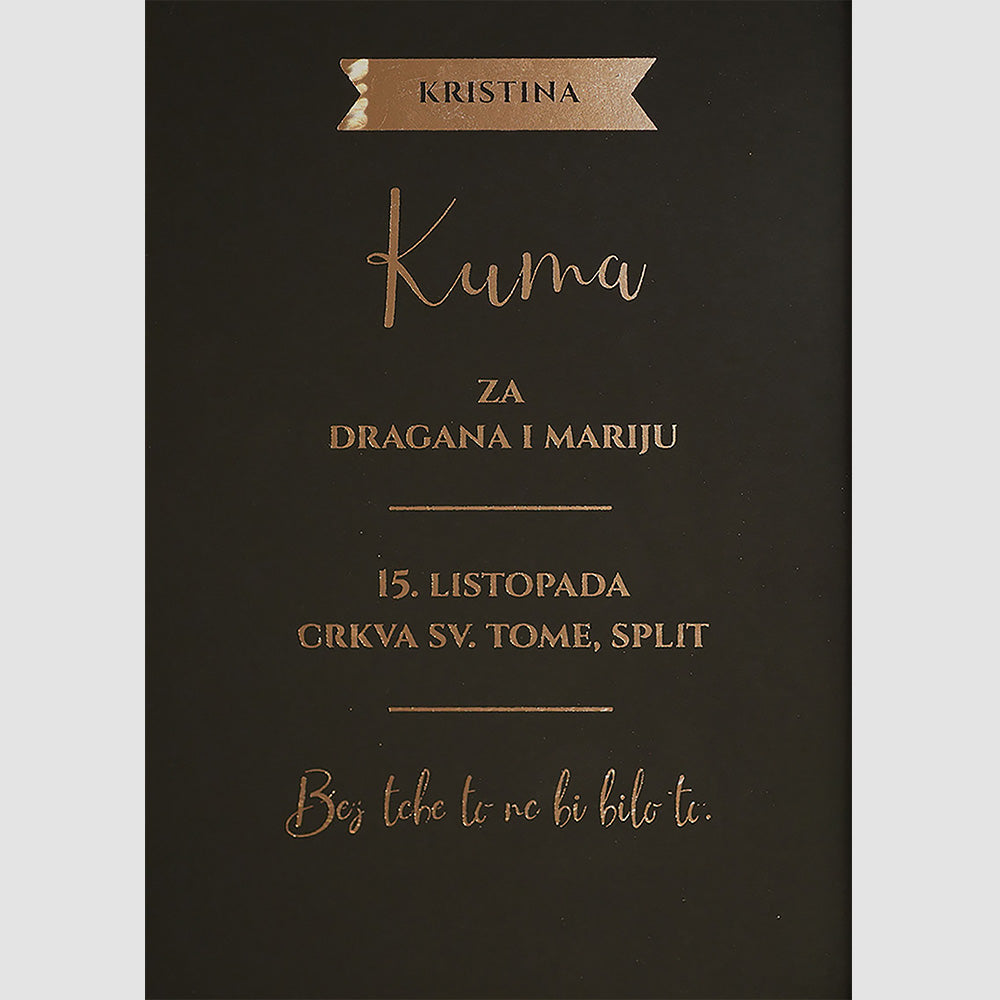 personalizirani print za kumu s metalnom folijom
