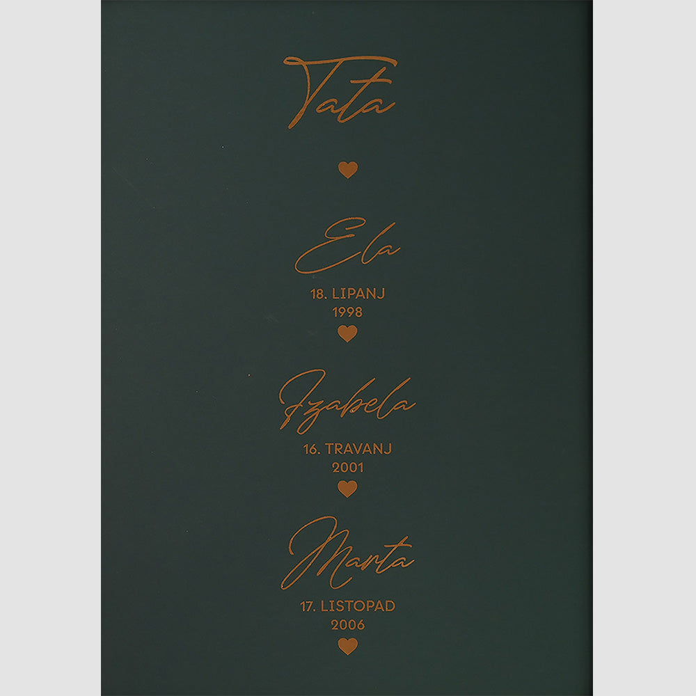 tata i članovi obitelji personalizirani print s metalnom folijom