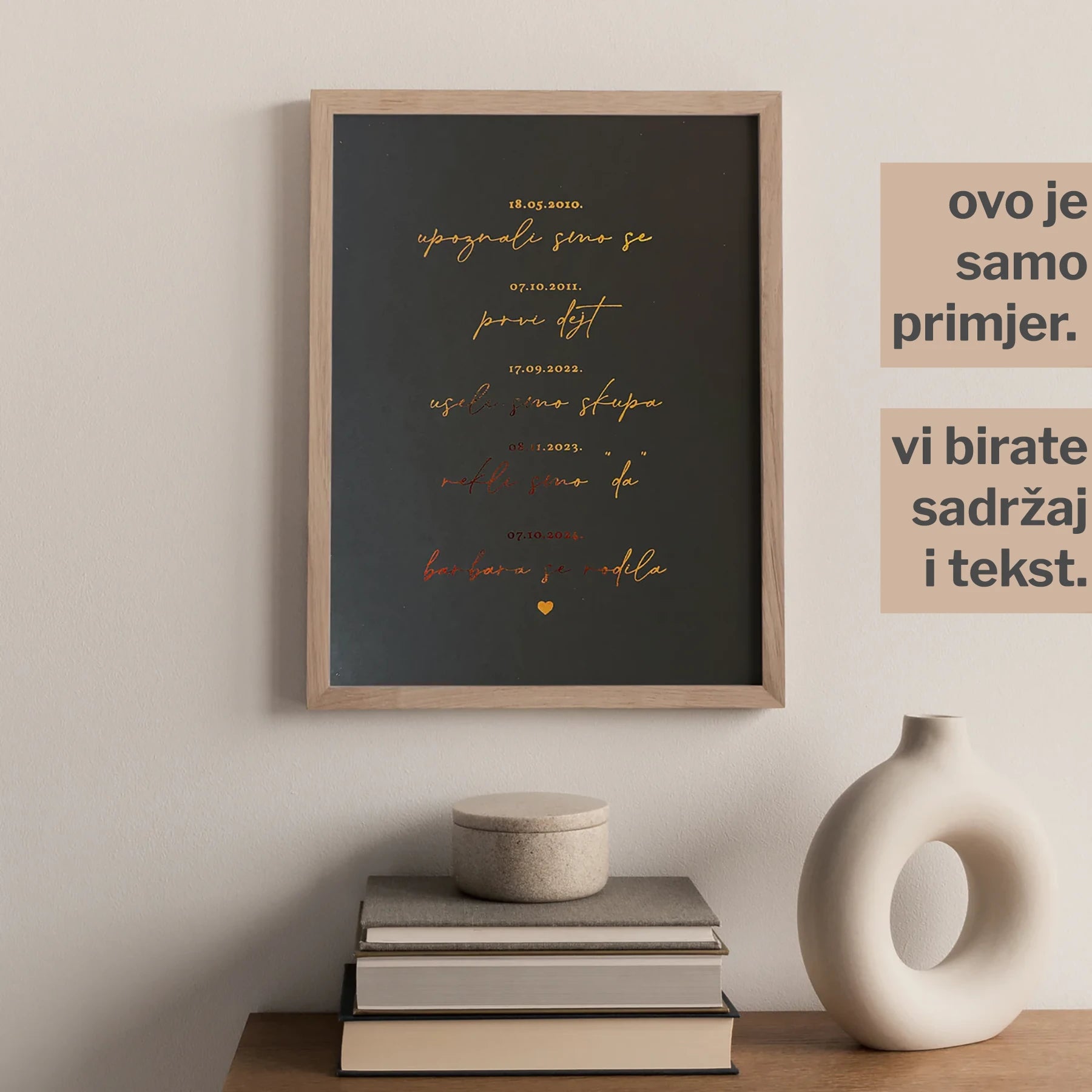 važni događaji personalizirani print s metalnom folijom