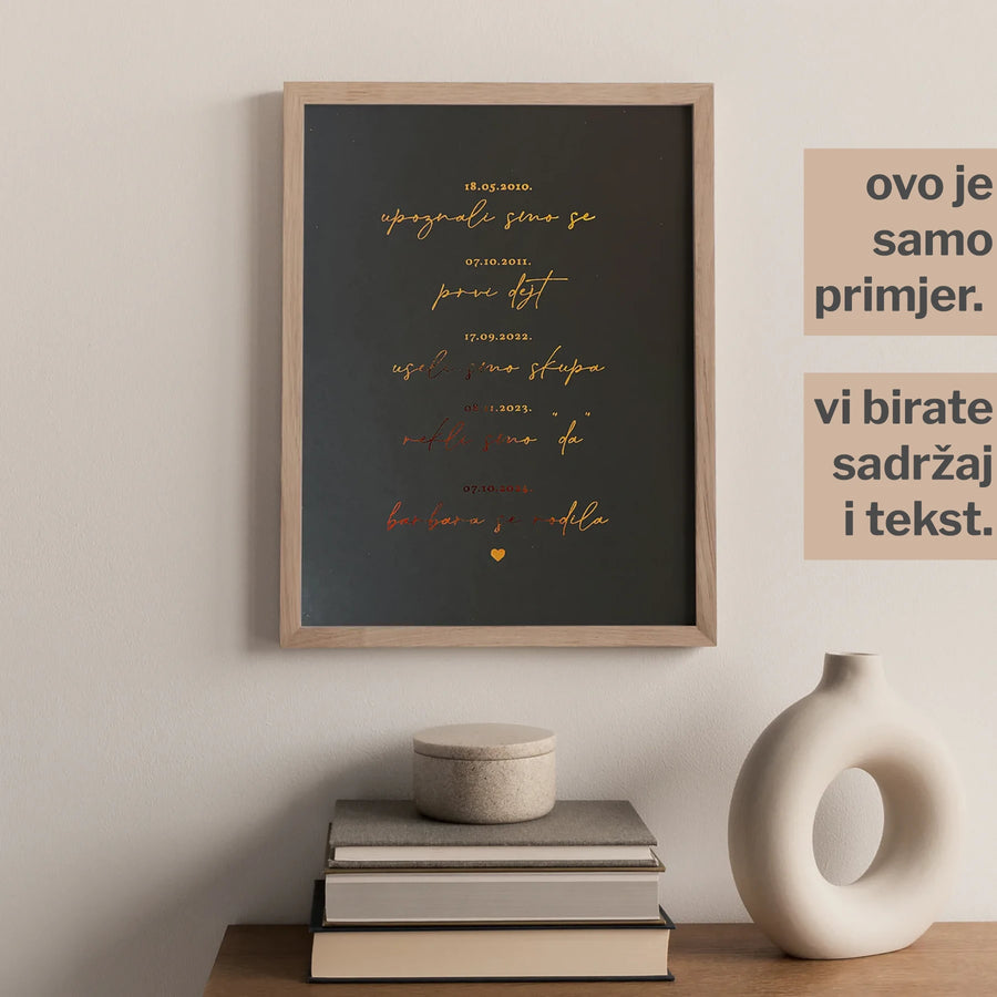 važni događaji personalizirani print s metalnom folijom