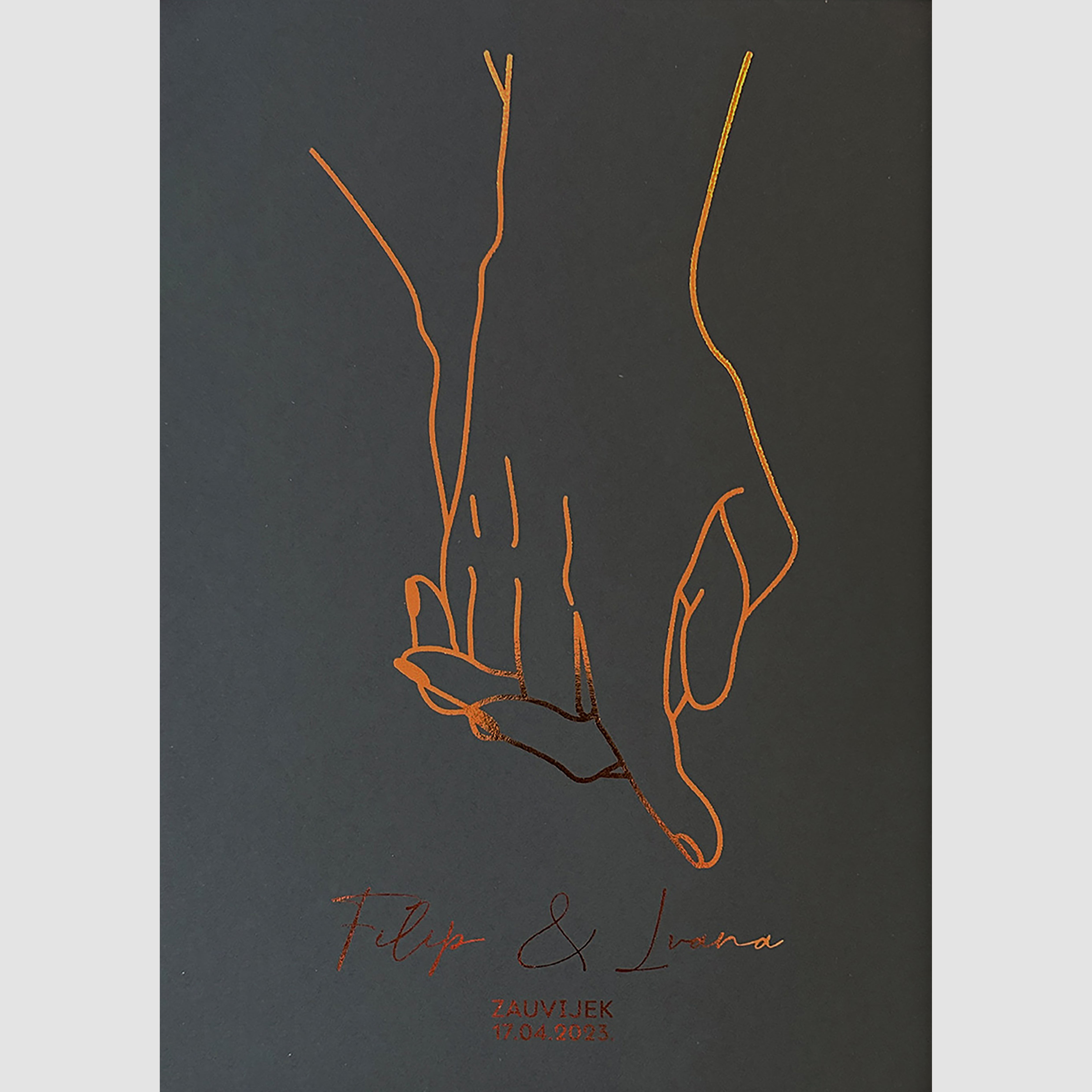 par koji se drži za ruke. print s metalnom folijom