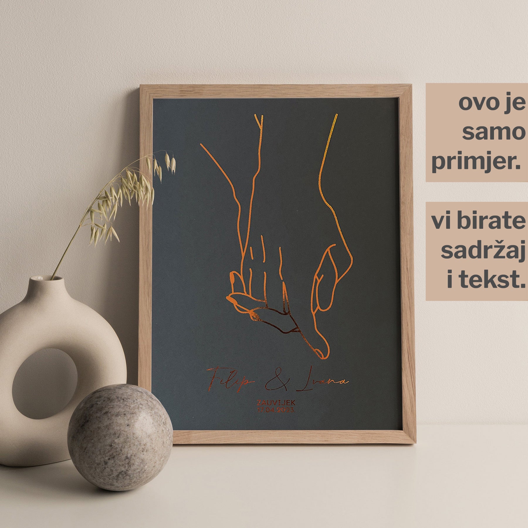 par koji se drži za ruke. print s metalnom folijom