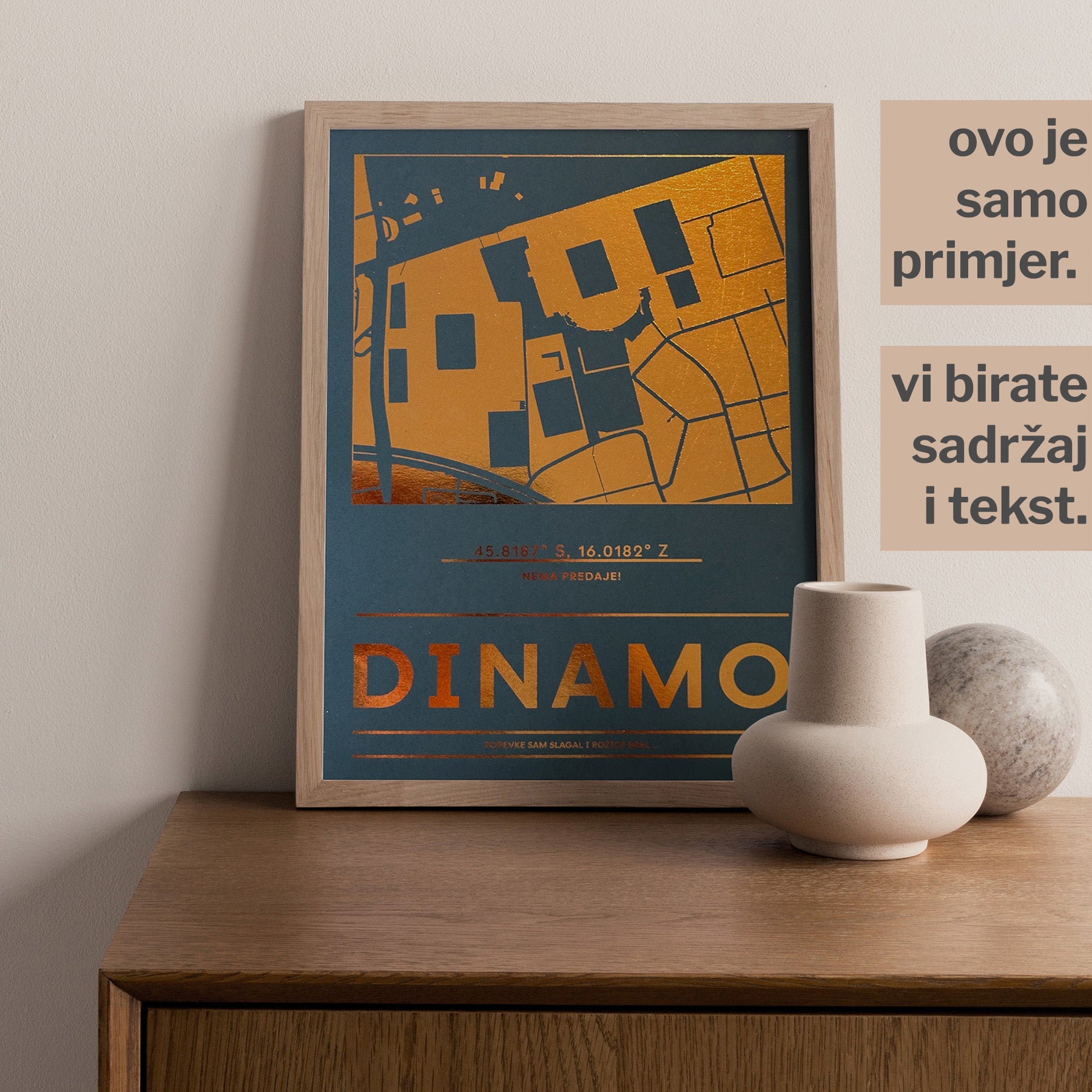 personalizirani print kluba s metalnom folijom i koordinatama