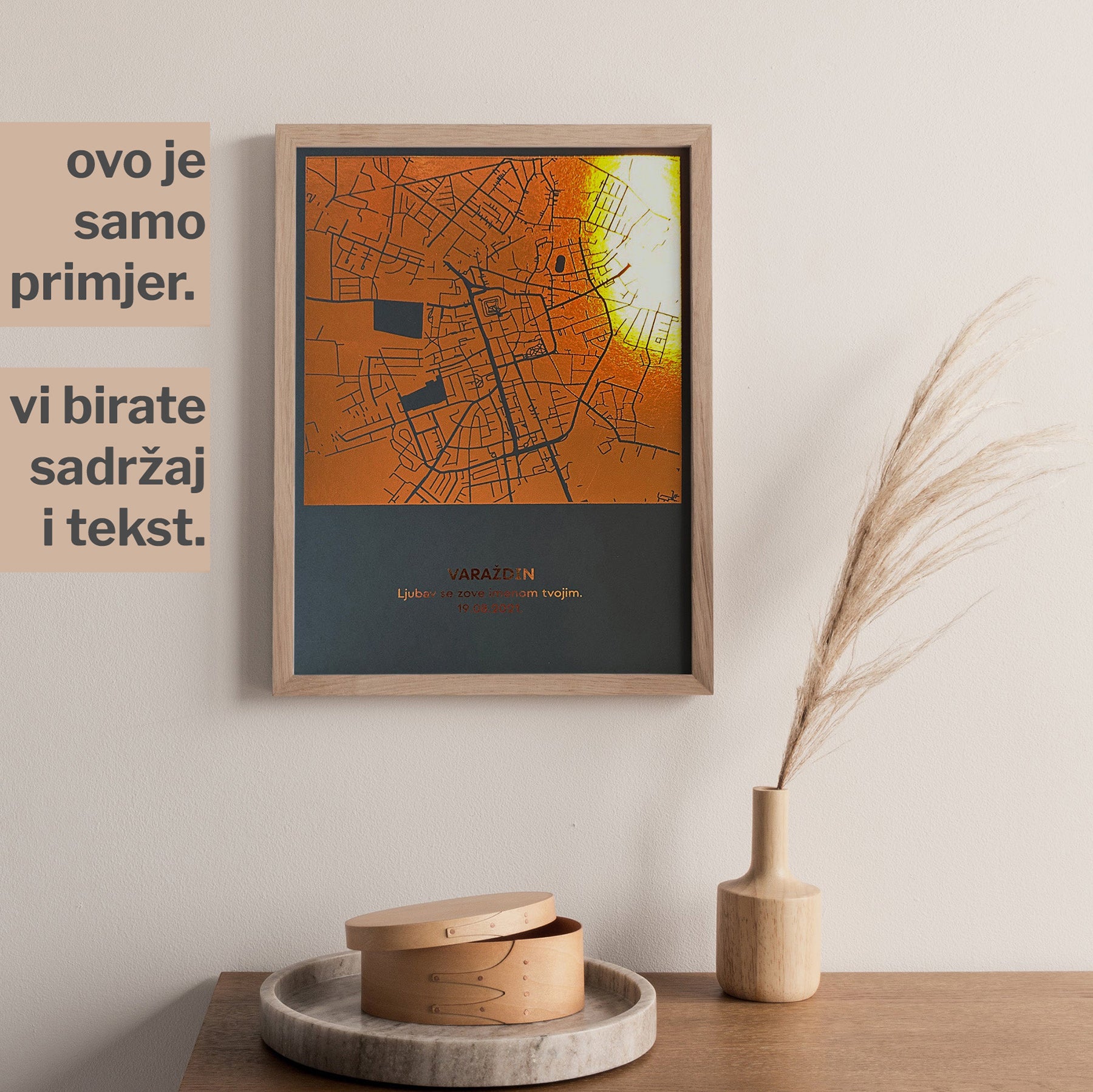 personalizirana karta u obliku kvadrata i tekstom za parove s metalnom folijom