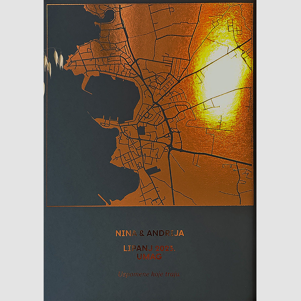 personalizirana karta s porukom i metalnom folijom