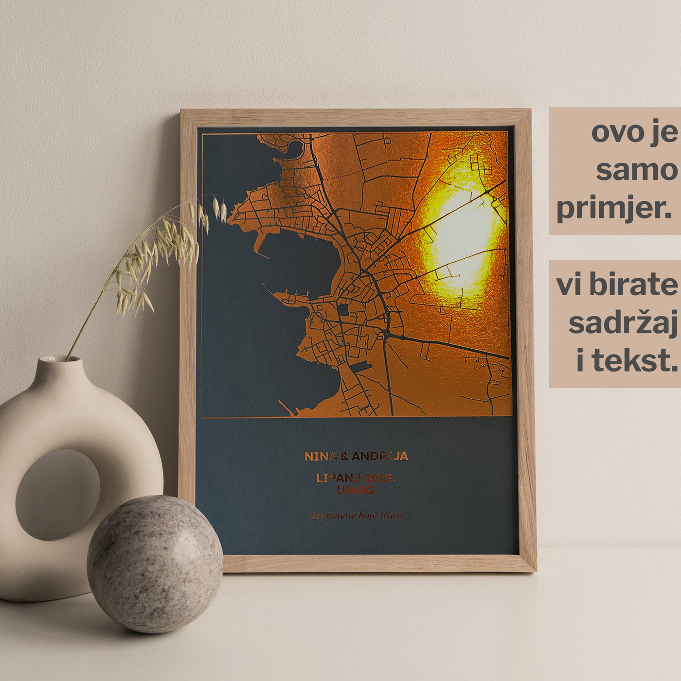 personalizirana karta s porukom i metalnom folijom