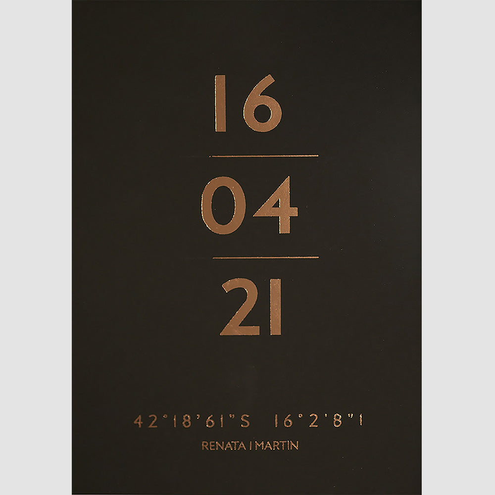 personalizirani datum print s metalnom folijom