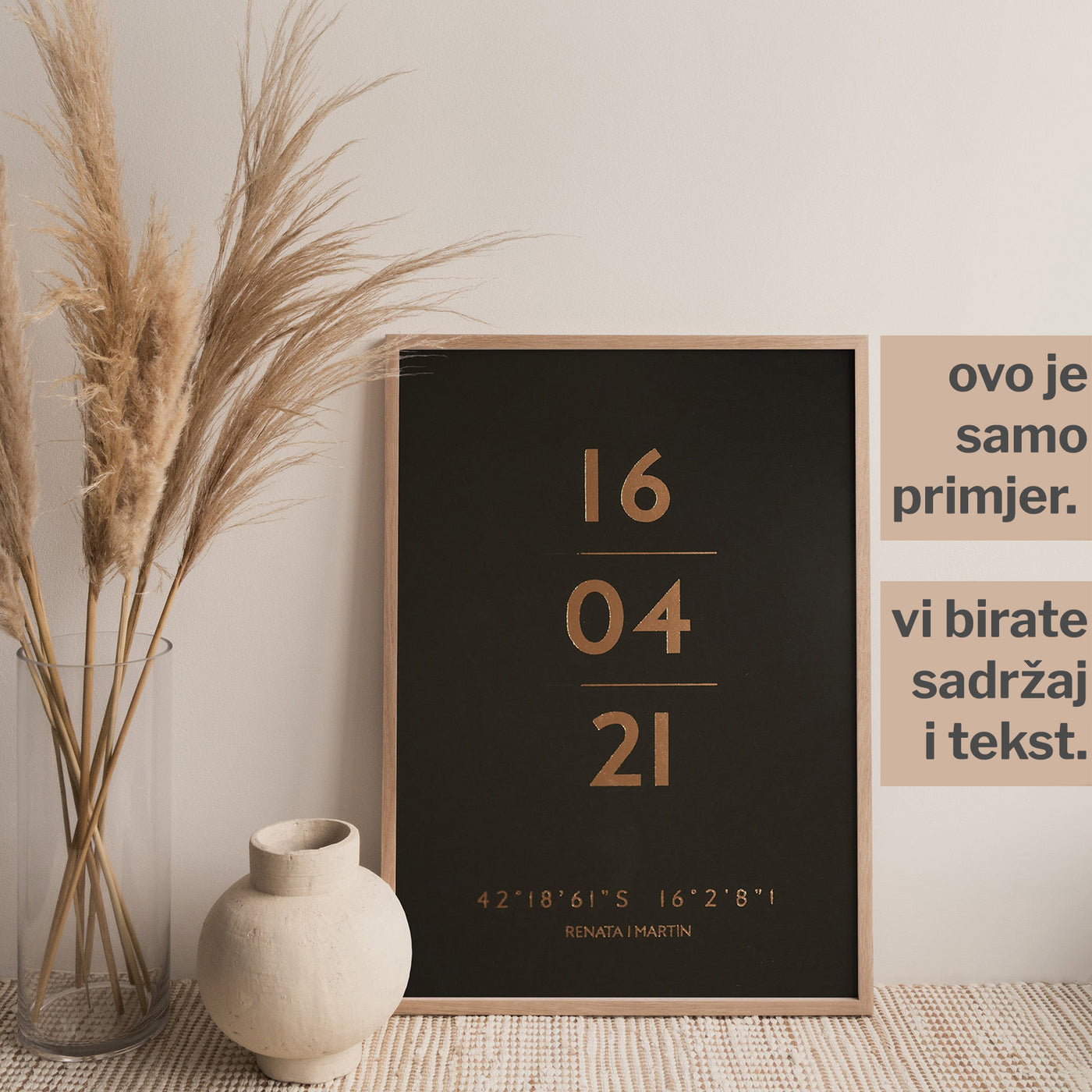 personalizirani datum print s metalnom folijom